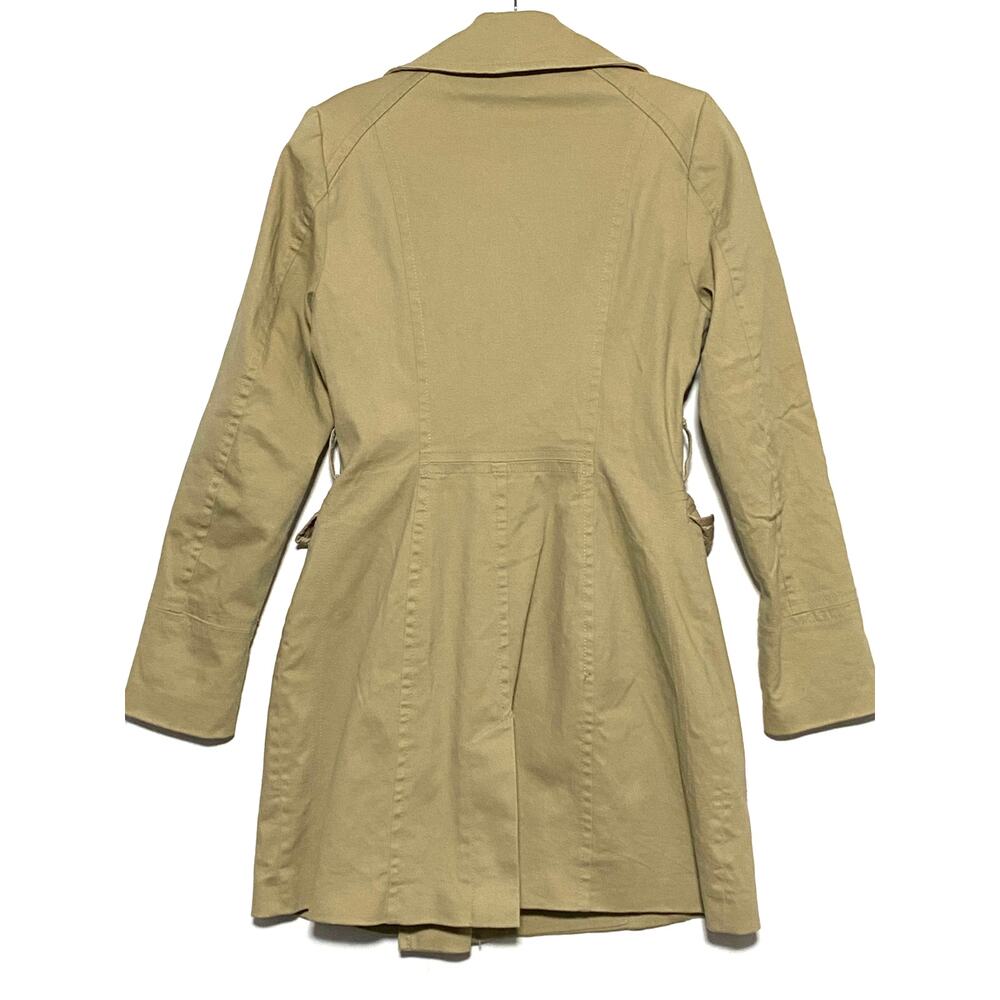H&M Khaki Trench Coat Womens 6 Double Breasted Classic Timeless Preppy Office - Picture 2 of 12
